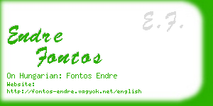 endre fontos business card